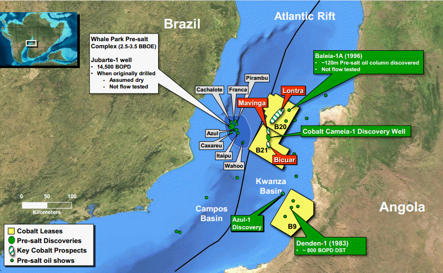 Pre-salt formations in Angola and Brazil